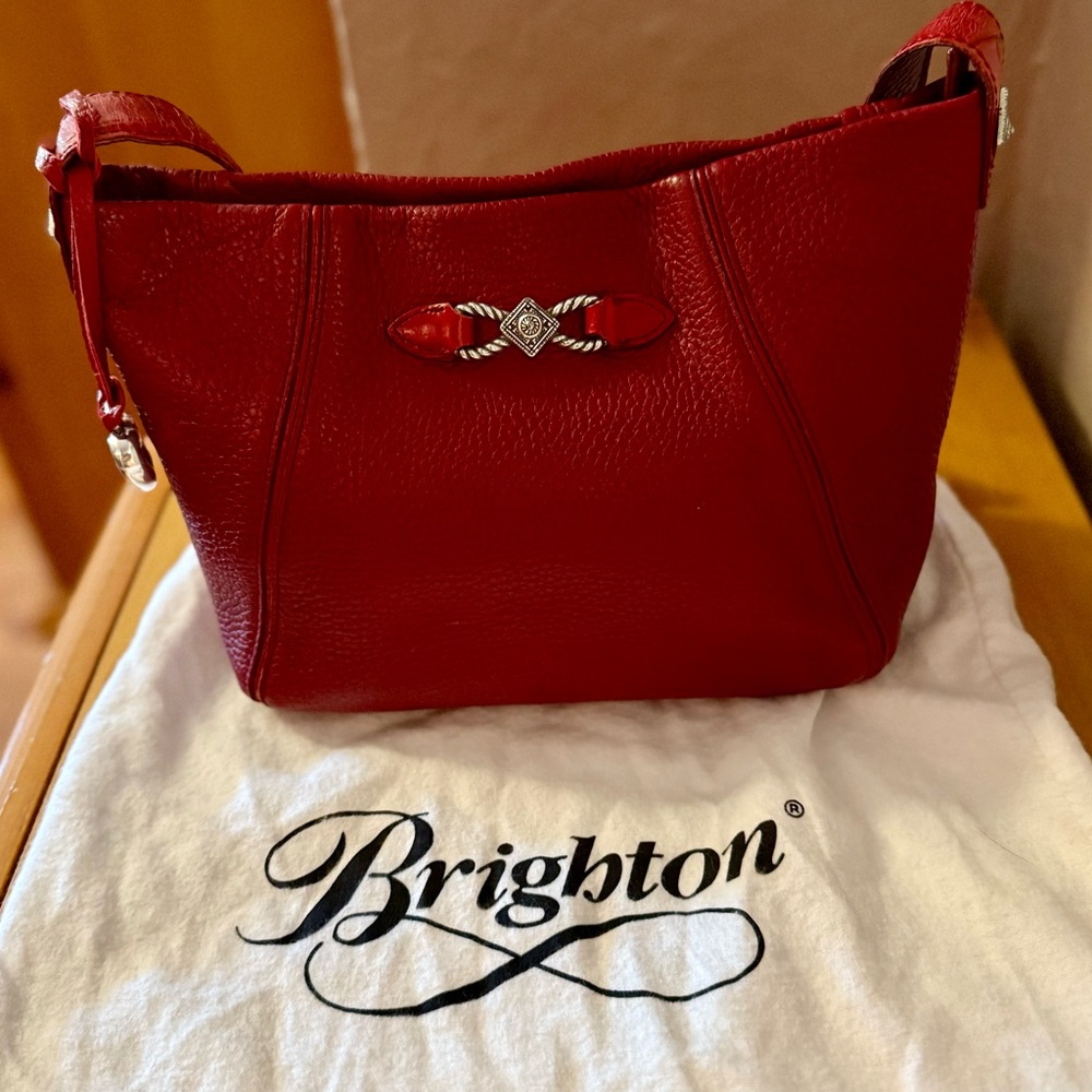 Brighton Crimson Leather Shoulder Bag